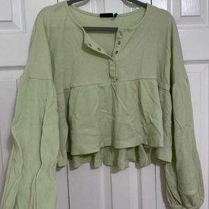 Urban Outfitters cropped mint peplum